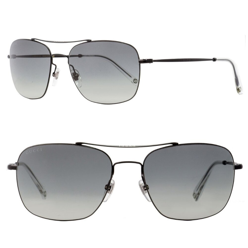 GUCCI SUNGLASSES GG0503S 005 MENS METAL AVIATOR INTERLOCKING G LOGO